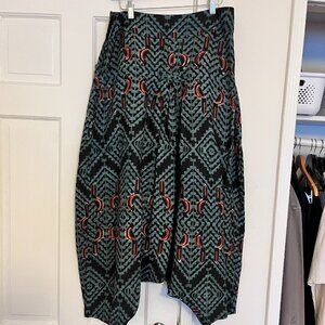 Anokhi (molasses and lime serieHand Block Printed Aladdin Pants – Size L – Linen